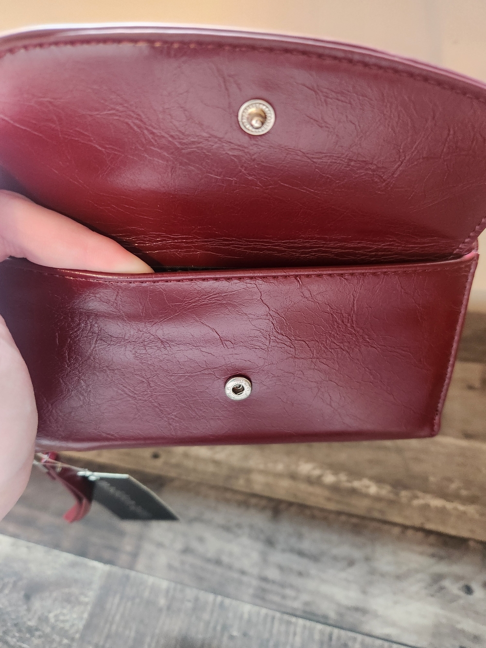 Madden Girl Maroon Wallet Wristlet with Bow Accent - Picture 6 of 6